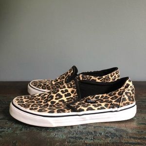 vans asher leopard slip-on sneaker - womens